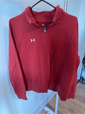 Under Armour women's red 1/4 zip pullover size Large